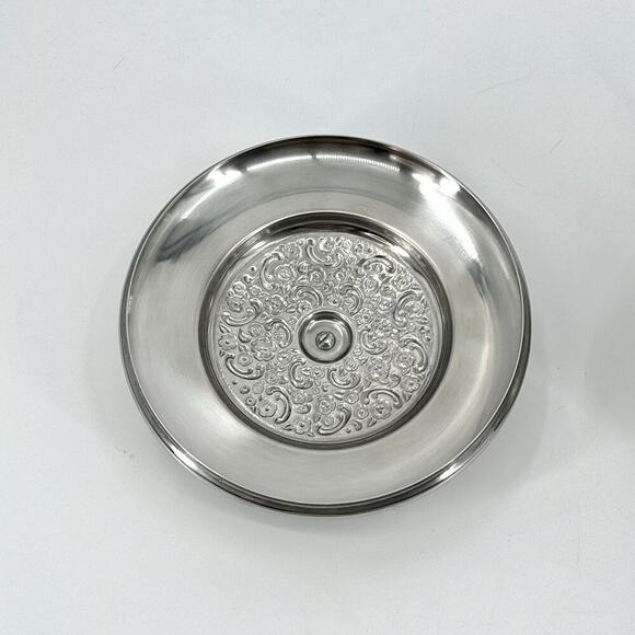 Oneida Custom 18/8 Stainless Ice Bucket MCM Ornate Floral Trim with Black Inlay - Picture 6 of 14